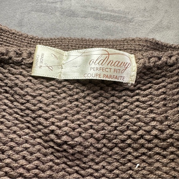 Vintage Old Navy Brown & Pink Knit Vest 100% Cotton - Picture 3 of 6